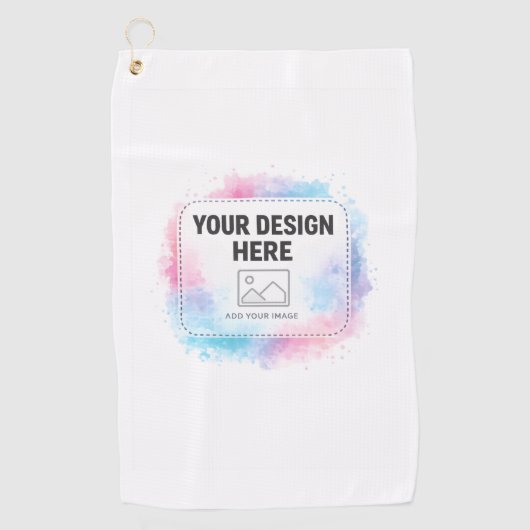 Editable Watercolor Design Template – Your Design Golfhandtuch (Vorderseite)