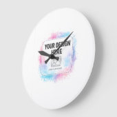 Editable Watercolor Design Template – Your Design Große Wanduhr (Winkel)