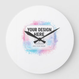 Editable Watercolor Design Template – Your Design Große Wanduhr