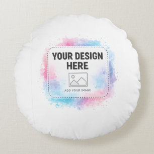 Editable Watercolor Design Template – Your Design Rundes Kissen