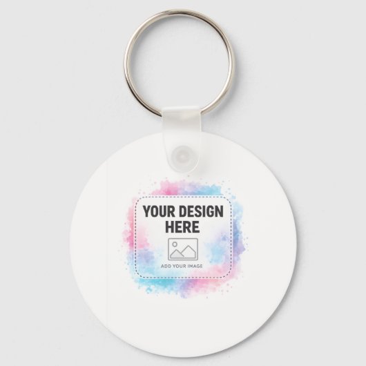 Editable Watercolor Design Template – Your Design Schlüsselanhänger (Vorderseite)