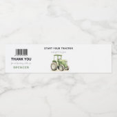 Editable Watercolor Green Tractor Birthday Wasserflaschenetikett (Einzelnes Label)