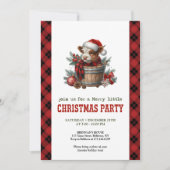 Editable watercolor highland cow holiday invite einladung (Vorderseite)