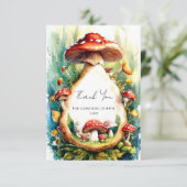 Editable Watercolor Mushroom Kinderdusche Dankeskarte (Stehend Vorderseite)