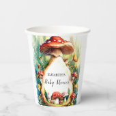 Editable Watercolor Mushroom Kinderdusche Pappbecher (Vorderseite)