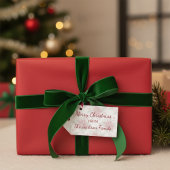 Editable Watercolor Poinsettia Merry Christmas Geschenkanhänger