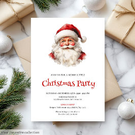Editable Watercolor Santa Claus Holiday Dinner  Einladung