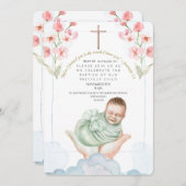 Editable Watercolor Taufe Einladung (Vorne/Hinten)