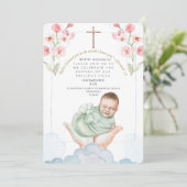 Editable Watercolor Taufe Einladung (Stehend Vorderseite)