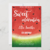 Editable Watermelon Birthday Einladung (Vorderseite)