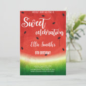 Editable Watermelon Birthday Einladung (Stehend Vorderseite)