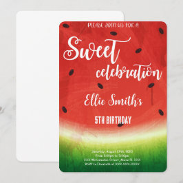 Editable Watermelon Birthday Einladung