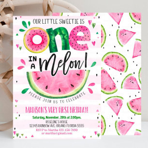 Editable Watermelon Einladung Geburtstag Einladung