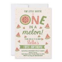 Editable Watermelon Geburtstagseinladung für Kinde
