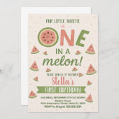 Editable Watermelon Geburtstagseinladung für Kinde Einladung (Vorne/Hinten)