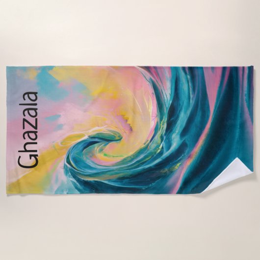 Editable Wave Strandtuch (Vorderseite)