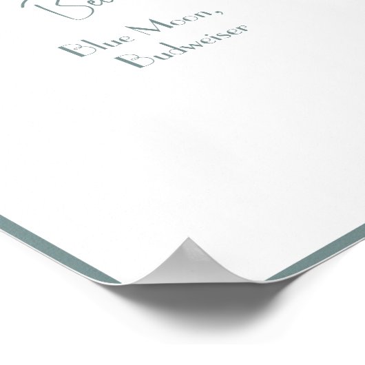 Editable Wedding Drinks Menu Poster (Ecke)