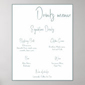 Editable Wedding Drinks Menu Poster (Vorne)