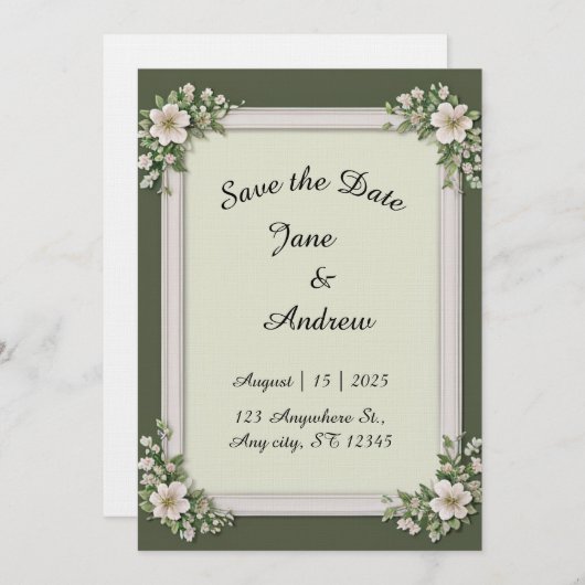 Editable wedding einladung (Vorne/Hinten)