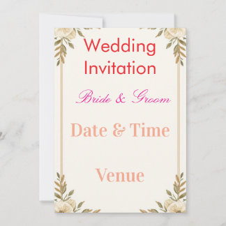 Editable Wedding Invitation 7x5 – Elegant Floral D Einladung