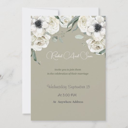 Editable Wedding Ivitation Einladung (Vorderseite)