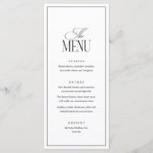 Editable Wedding Menu Template, Black and White Mo Menükarte (Vorderseite)
