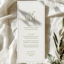 Editable Wedding Menu Template, Olive Green Modern
