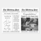 Editable Wedding Newspaper Blume Bouquet Geschenkpapier Set (Vorderseite)