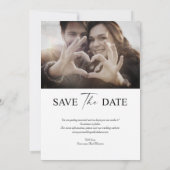 Editable Wedding Save the Date Card – Modern Minim Einladung (Rückseite)