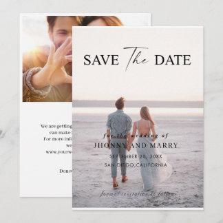 Editable Wedding Save the Date Card – Modern Minim Einladung