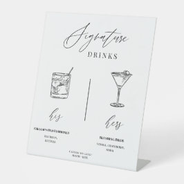 Editable Wedding Signature Drinks Menu Table Sign Sockelschild