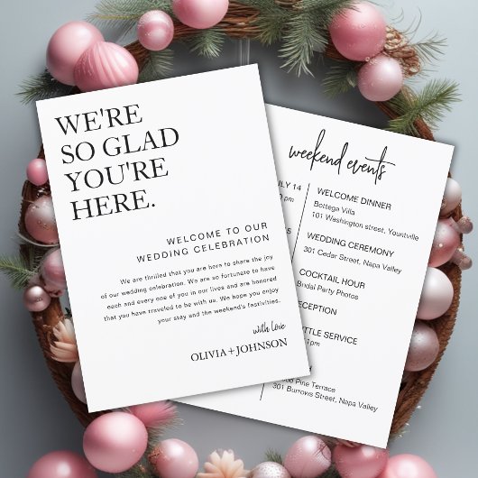 EDITABLE Wedding Welcome Letter & Itinerary Card Einladung