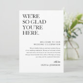 EDITABLE Wedding Welcome Letter & Itinerary Card Einladung (Stehend Vorderseite)