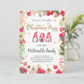 Editable Weihnachts-Einladung Einladung (Stehend Vorderseite)