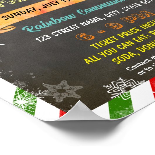 Editable Weihnachts hässliche Pullover Flyer Poster (Ecke)