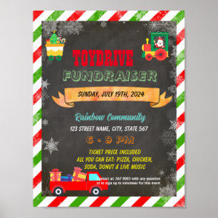 Editable Weihnachtsspielzeug-Laufwerk Fundraiser F Poster