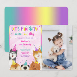 Editable Welppy Birthday Foto Einladung