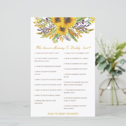 Editable Wer kennt Mommy und Daddy Best? (Stehend Vorderseite)