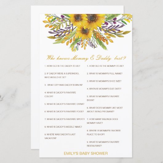 Editable Wer kennt Mommy und Daddy Best? (Vorne/Hinten)