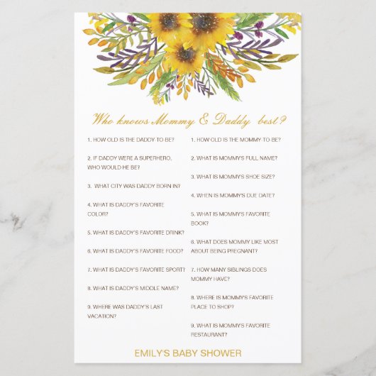 Editable Wer kennt Mommy und Daddy Best? (Vorderseite)