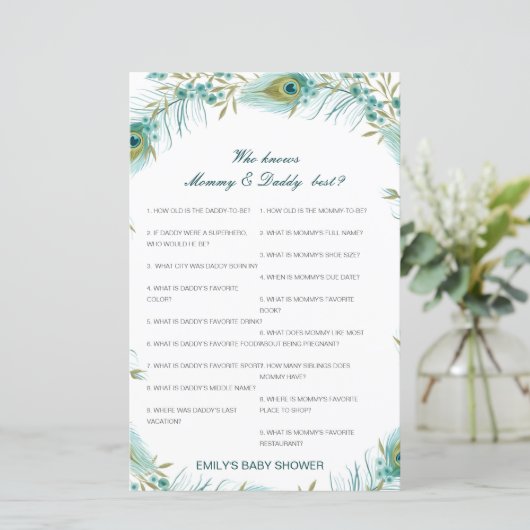 Editable Wer kennt Mommy und Daddy Best? (Stehend Vorderseite)