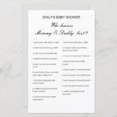 Editable Wer kennt Mommy und Daddy Best? (Vorne/Hinten)