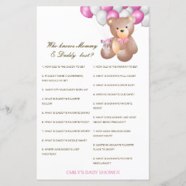 Editable Wer kennt Mommy und Daddy Best?