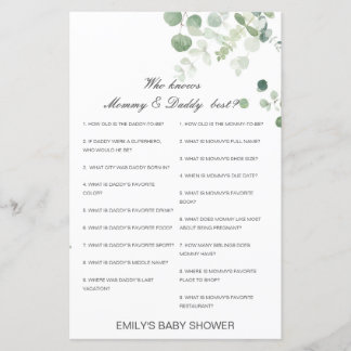 Editable Wer kennt Mommy und Daddy Best?