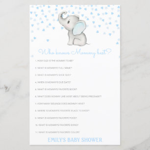 Editable Wer Mommy Best Baby Shower Game kennt