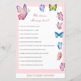 Editable Wer Mommy Best Baby Shower Game kennt