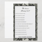 Editable Wer Mommy Best Baby Shower Game kennt (Vorne/Hinten)