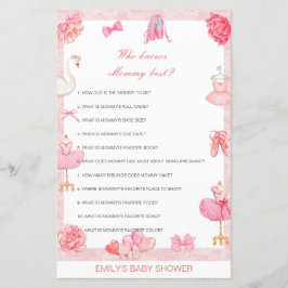 Editable Wer Mommy Best Baby Shower Game kennt