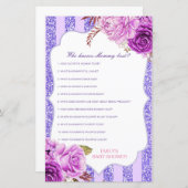 Editable Wer Mommy Best Baby Shower Game kennt (Vorne/Hinten)