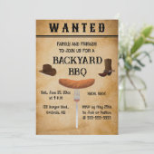 Editable Western Style Backyard BBQ Einladung (Stehend Vorderseite)